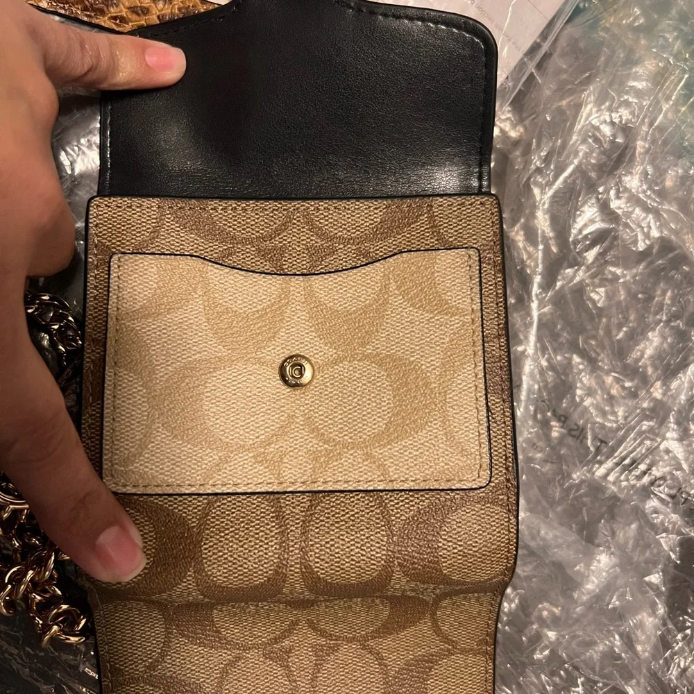 Authentic Coach Black & Brown Crossbody Bag with Matching Wallet - Picture 8 of 16